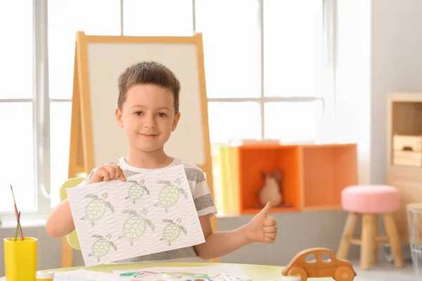 Cute Little Boy Coloring Pictures Home — Stock Photo, Image