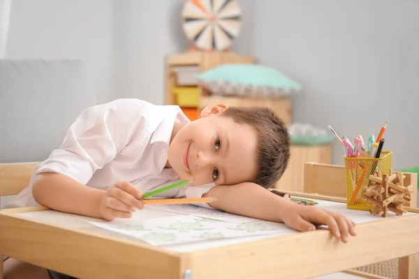 Cute Little Boy Coloring Pictures Home — Stock Photo, Image