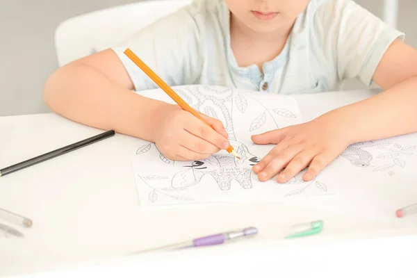 Cute Little Boy Coloring Pictures Home — Stock Photo, Image