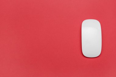 Renk arkaplanı üzerine modern bilgisayar faresi