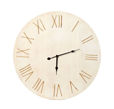 Beyaz arkaplanda basit saat