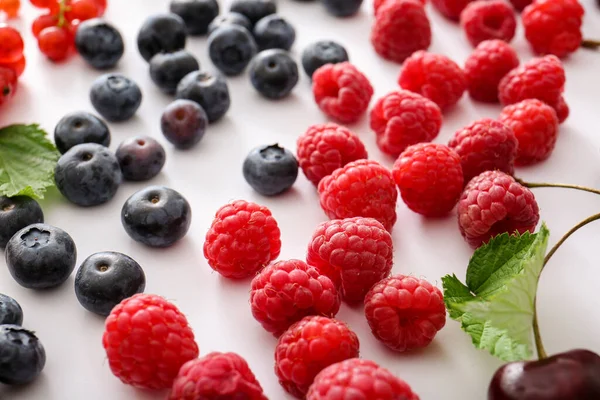 Tasty Fresh Berries White Background — Stock Photo, Image