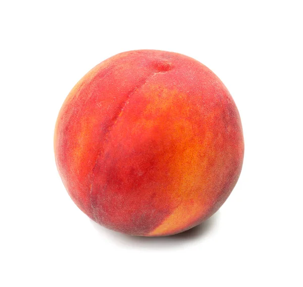 Süßer Reifer Pfirsich Auf Weißem Hintergrund — Stockfoto