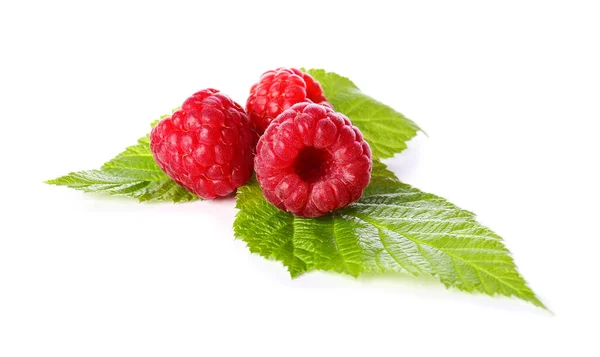 Tasty Ripe Raspberries White Background Royalty Free Stock Images