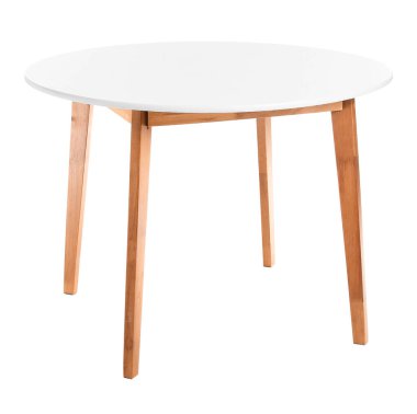 Beyaz arkaplanda yemek masası