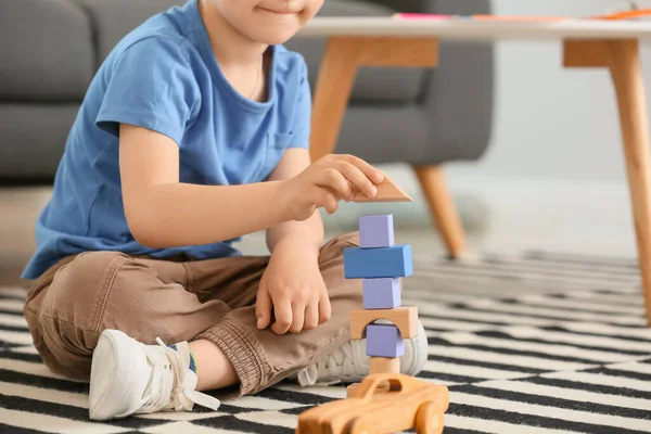 Cute Little Boy Playing Home — Stock Photo, Image