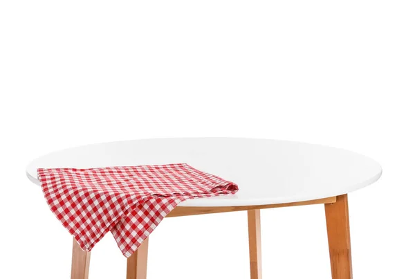 白底桌布餐桌 — 图库照片