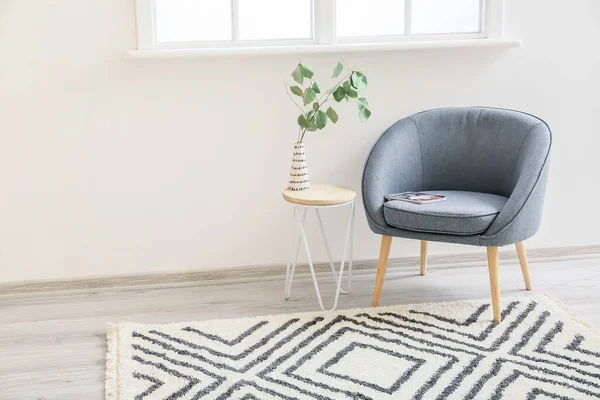 Interior Modern Room Armchair Table Beautiful Carpet — Stock Photo, Image