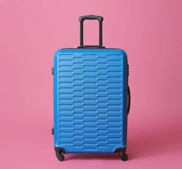 Packed Suitcase Color Background Travel Concept — Stock Photo, Image