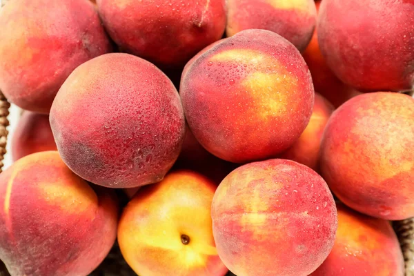 Sweet Ripe Peaches Background — Stock Photo, Image