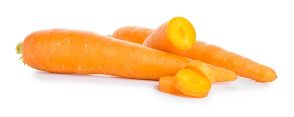Zanahorias Frescas Sobre Fondo Blanco —  Fotos de Stock