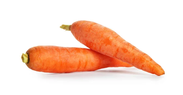 Zanahorias Frescas Sobre Fondo Blanco — Foto de Stock