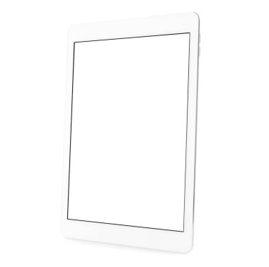 Beyaz arkaplanda modern tablet bilgisayar