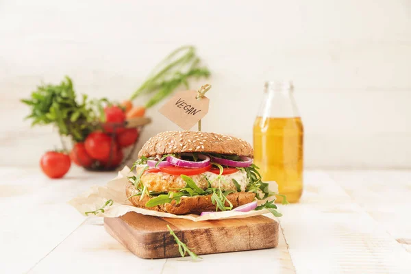 Tasty Vegan Burger Table — Stock Photo, Image