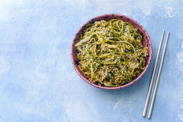 Plate Tasty Seaweed Color Background — Stock Photo, Image