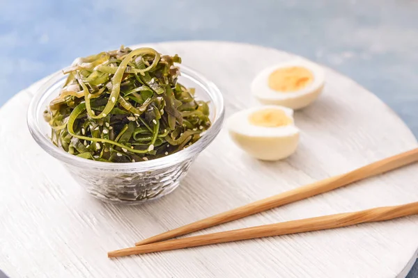 Bowl Tasty Seaweed Table — Stock Photo, Image