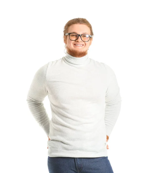 Young Man White Background — Stock Photo, Image