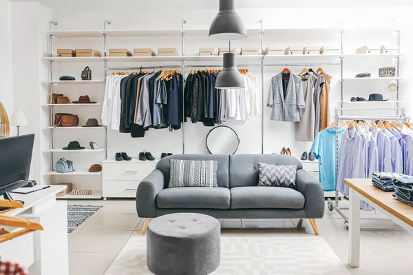 Stylish Interior Modern Clothes Store — Stock Photo, Image