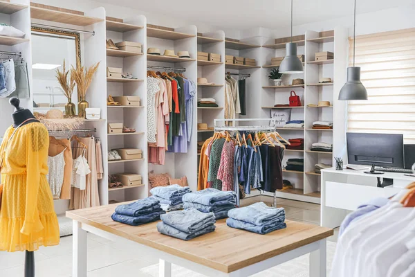 Stylish Interior Modern Clothes Store — Stock Photo, Image