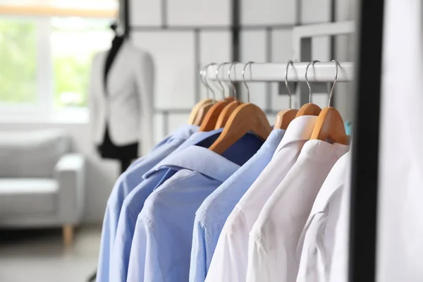 Hanger Stylish Clothes Modern Store — Stock Photo, Image