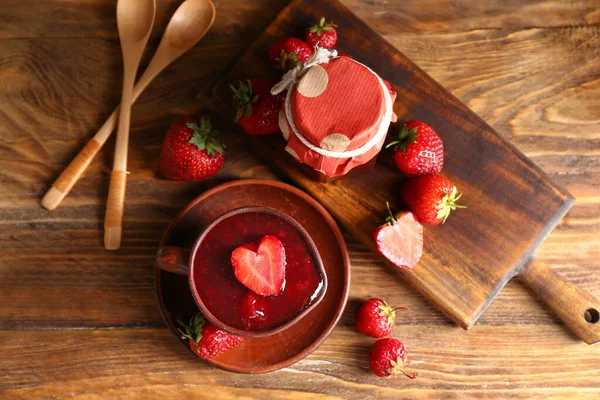 Sweet Strawberry Jam Table — Stock Photo, Image