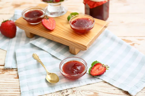 Sweet Strawberry Jam Table — Stock Photo, Image