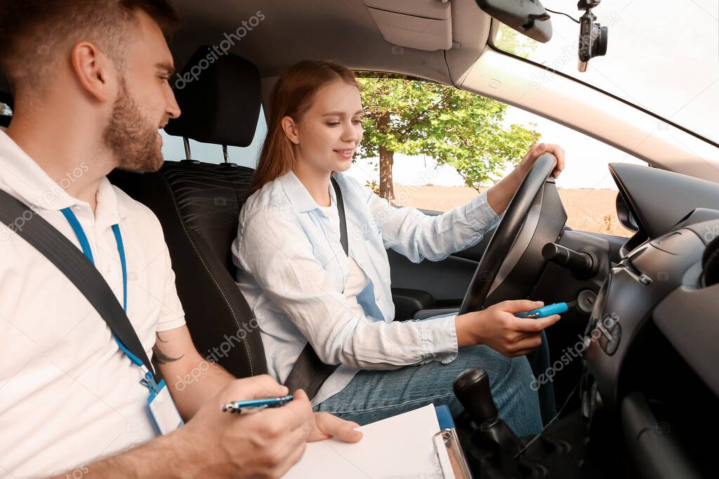 Instructor conducting driver licence test
