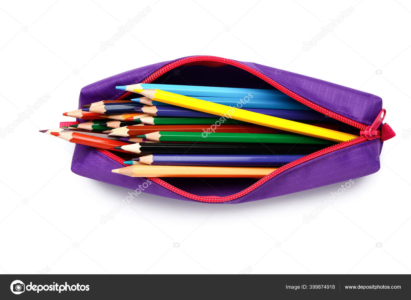 Color Pencils Case Stock Illustration - Download Image Now - Cut Out,  Pencil Case, Art And Craft - iStock