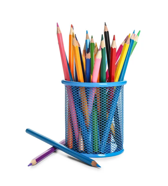 Set Colorful Pencils White Background — Stock Photo, Image