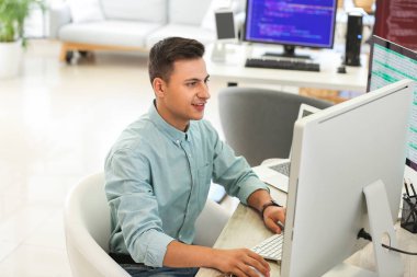 Ofiste çalışan erkek programcı