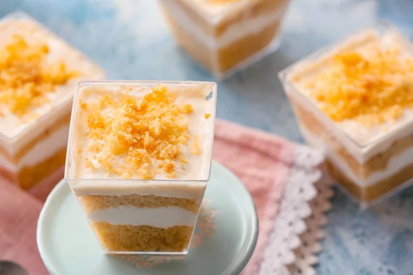 Delicious Cupcake Jar Table Closeup — Stock Photo, Image