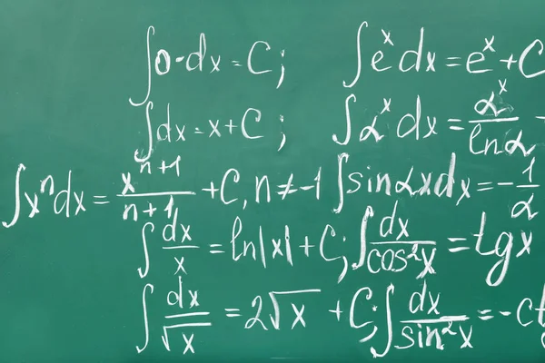 Papan Tulis Sekolah Dipersiapkan Untuk Pelajaran Matematika — Stok Foto