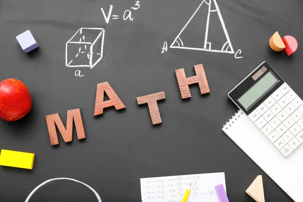 Slovo Math Šablona Školní Tabuli — Stock fotografie