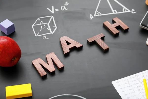 Slovo Math Šablona Školní Tabuli — Stock fotografie
