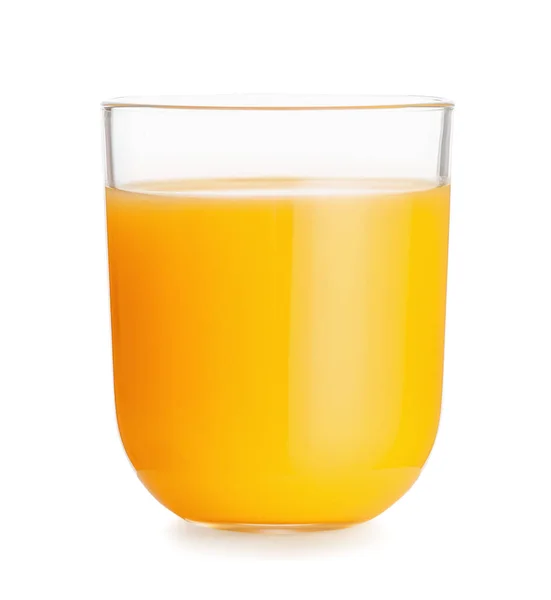 Szklanka Świeżego Soku Pomarańczowego Białym Tle — Zdjęcie stockowe