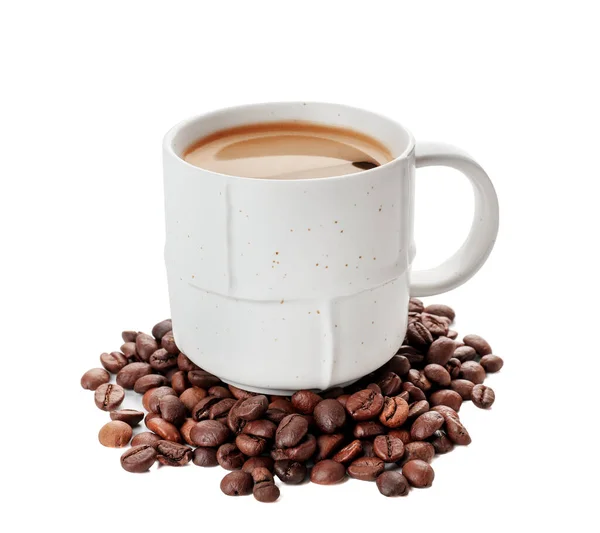 Cup Hot Coffee White Background — Stock Photo, Image