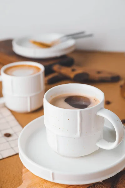 Cup Hot Coffee Table — Stock Photo, Image