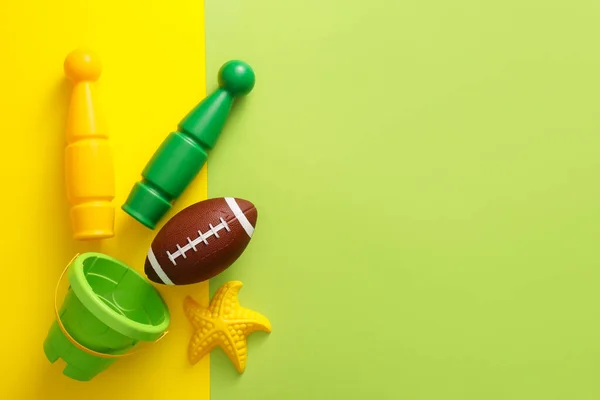 Rugby Ball Kid Toys Color Background — Stock Photo, Image
