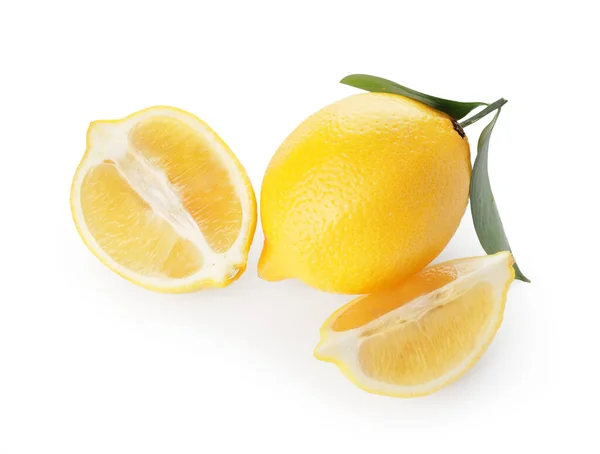 Ripe Lemons White Background — Stock Photo, Image