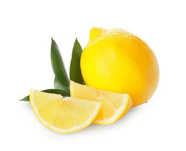 Maturare Limoni Sfondo Bianco — Foto Stock