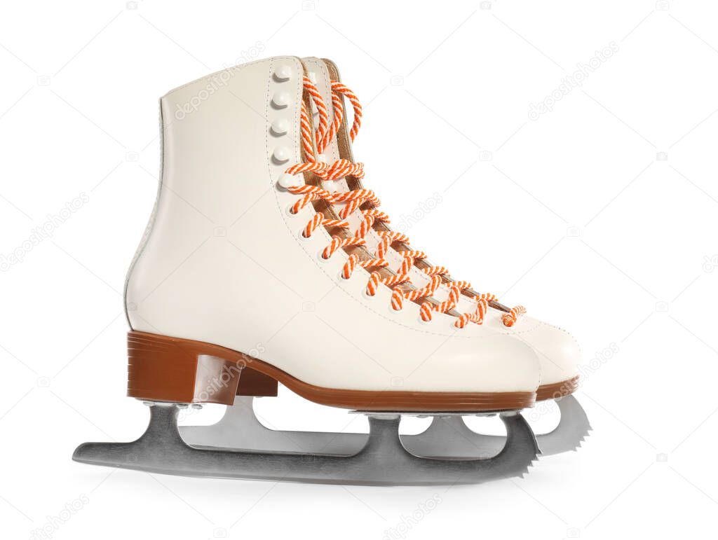 Ice skates on white background
