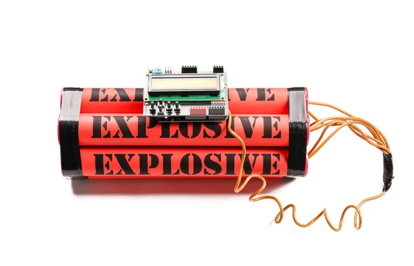 Bomb Timer White Background — Stock Photo, Image