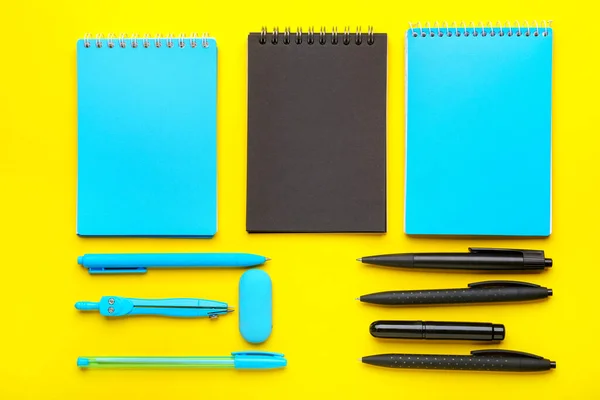 Set School Stationery Color Background — Stock Photo, Image