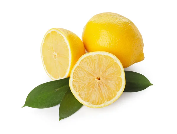 Maturare Limoni Sfondo Bianco — Foto Stock