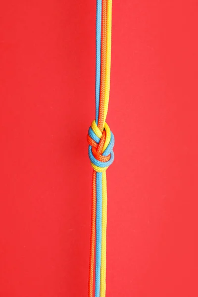 Ropes Knot Color Background — Stock Photo, Image