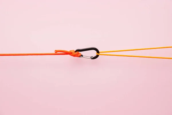 Cuerdas Con Broche Langosta Sobre Fondo Color — Foto de Stock