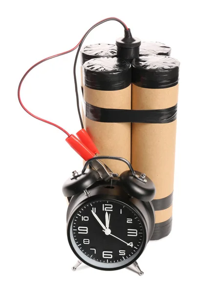 Bomb Clock Timer White Background — Stock Photo, Image