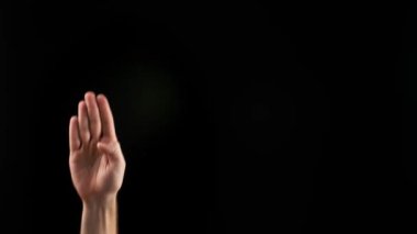 El, arka planda B harfini gösteriyor. İşaret dili alfabesi