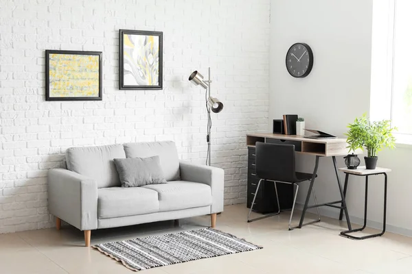 Stylish Interior Living Room Sofa Table — Stock Photo, Image