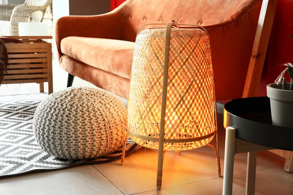 Stylish Interior Living Room Sofa Lantern — Stock Photo, Image